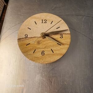 DESERT SANDSCAPES SANDSTONE CLOCK QUARTZ TIMEPIECE 4" ☆